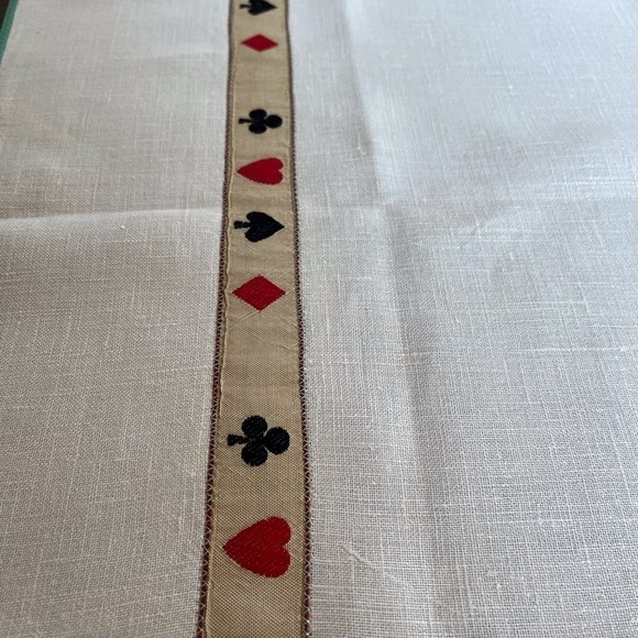 Vintage Card Themed Linen Tablecloth for a Card-Table - Picture 5 of 15
